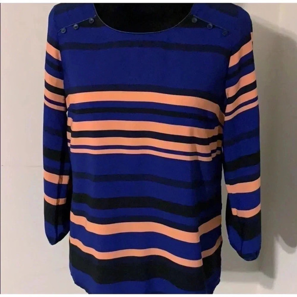 Skies are Blue Nordstrom Stripe Blouse Top Small - Picture 1 of 8